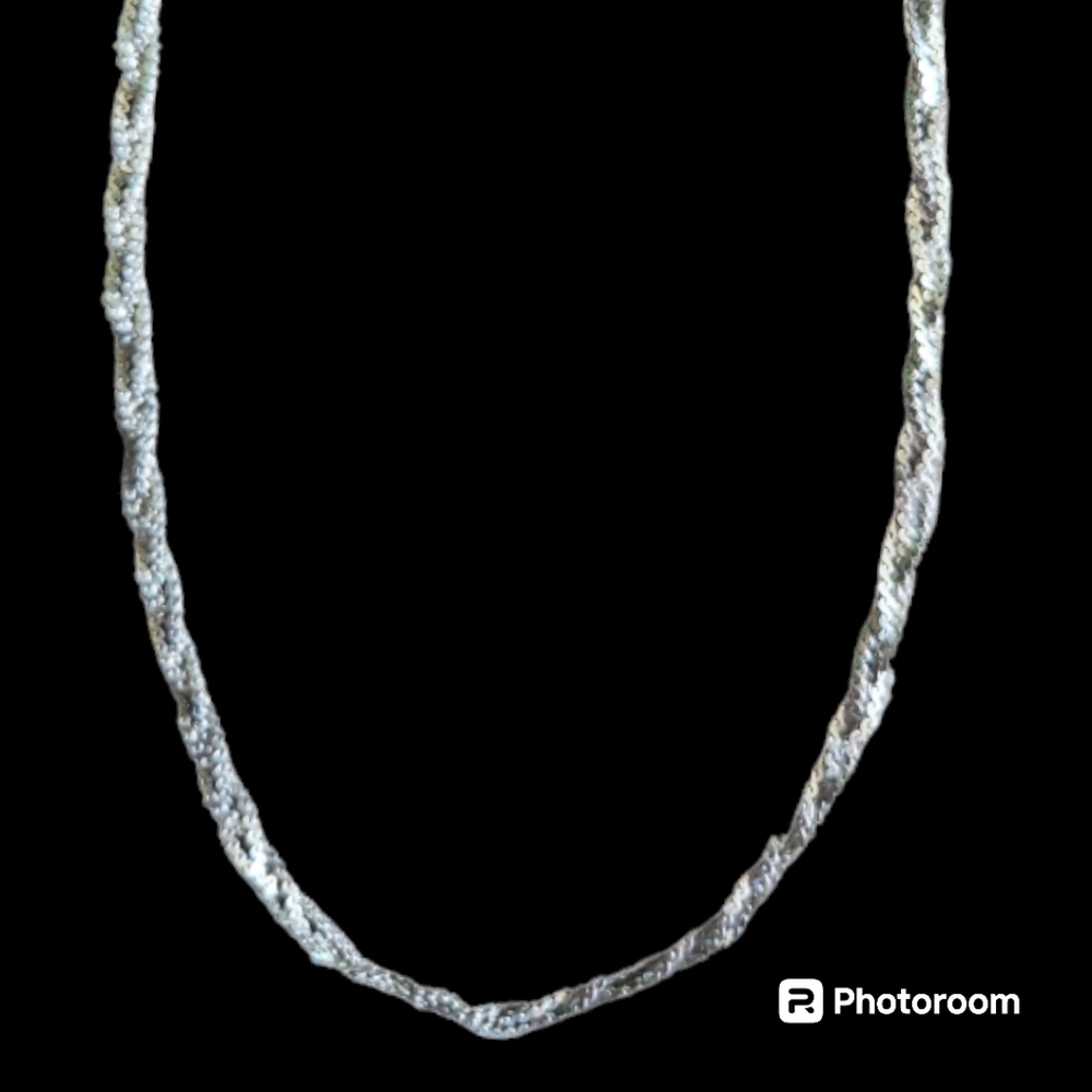 Vintage 18" Sterling Silver Singapore Chain